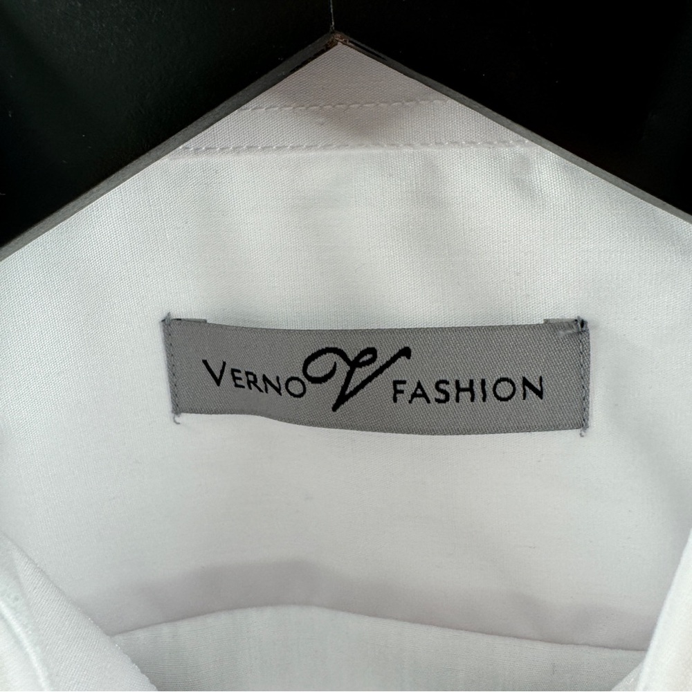 Verno Fashion Men’s White Button Down Shirt Size 15 1/2 NWT - Picture 2 of 5